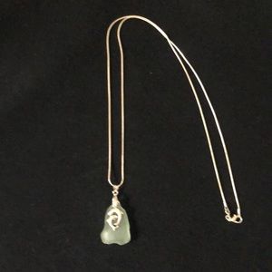 Sea Glass Necklace on Sterling Silver Chain